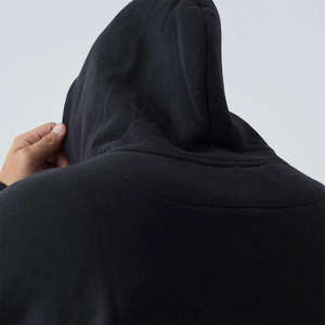 Sudadera de Alta Calidad para Hombre, Personalizada, con Hombros Caídos, Apliques, Parches Bordados, Cierre con Cordón, Transpirable, Invierno, 100% Algodón - Product Image 2