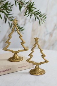 Gold Plated Christmas <b>Tree</b> Sculpture Handmade Tabletop Decor Traditional Style Living Room Decoration - Product Image 5