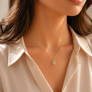 Premium Moissanite Oval Shape Diamond <b>Pendant</b> 18K Vermeil Yellow <b>Gold</b> Everyday Wear Jewelry - Product Image 3