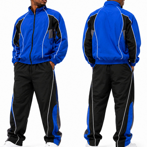 Ensemble de survêtement de sport pour homme, personnalisé, 100% nylon, deux pièces, imperméable, respirant, léger, style streetwear, veste et pantalon de jogging - Product Image 3