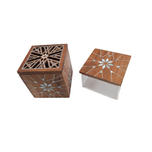 Juego de quemadores de incienso de madera artesanales de primera calidad con incrustaciones de nácar. Decoración y Estilo de Vida Árabe para el Hogar, Calidad de Exportación - Product Image 6
