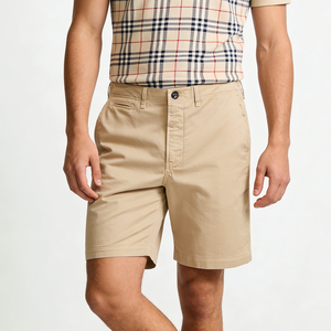 Shorts chino pour homme, coupe classique, en coton léger, formels, pour le travail, avec poches, couleur unie, légers, respirants, logo personnalisé - Product Image 4