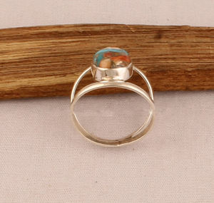 Anillo de Plata de Ley 925 con Turquesa de Ostra Espinosa, Joyería, Regalo para Ella - Product Image 5