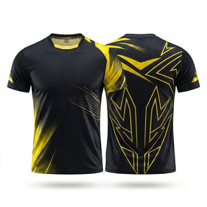 OEM Wholesale R6 Quick-dry Breathable <b>Table</b> <b>Tennis</b> Badminton Jersey Summer Short Sleeve Gym Unisex V-neck Spandex Mesh Custom - Product Image 4