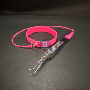 Pince à cils multicolores avec bracelet flexible pour maintenir les pinces à cils, pointes de précision en acier inoxydable - Product Image 2