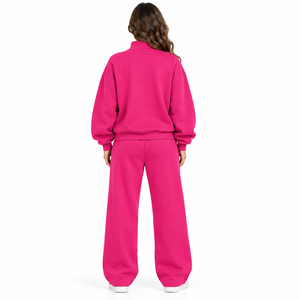 Women's High Quality Custom Gym Jogger <b>Jumpers</b> 2-Piece Set Breathable Hoodie Sweatpants with Loose Top for Winter Workouts - Product Image 2