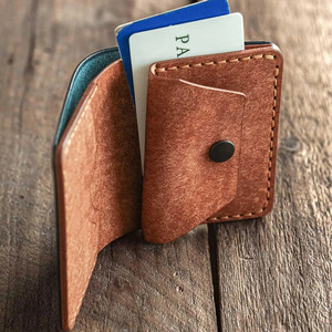 Handmade mens leather <b>wallet</b> bifold slim RFID <b>secure</b> card holder bulk supplier OEM custom branding export for sale - Product Image 6