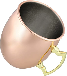 Hammered Design 100% Copper Moscow Mule <b>Mug</b> With Handle Reusable Food Grade Copper Beer Tankard Eco Friendly Vodka <b>Mug</b> For Gift - Product Image 6