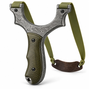 Slingshot en acier de Damas, design en acier à motifs, pièce de collection, décoration pour la maison et le bureau, pièce décorative traditionnelle faite à la main - Product Image 1
