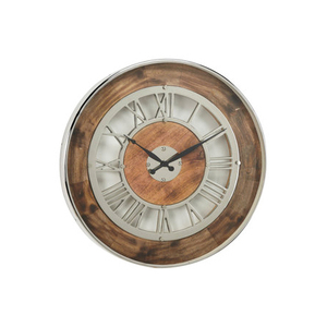 Antique Industrial Mechanical Design <b>Wall</b> <b>Clocks</b> Metal Wooden Combo for Living Room Home Office - Product Image 2
