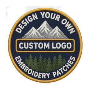 Écussons brodés personnalisés avec logo sur mesure 2026, thermocollants pour chapeaux et vêtements, avec bande Velcro double face - Product Image 1