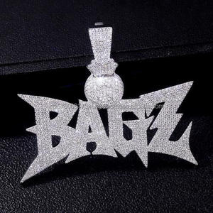 Colgante de Letra con Diamantes de Moissanita Iced Out, Diseño Streetwear Cubierto de Piedras Brillantes, Joyería de Lujo y Estilo - Product Image 1