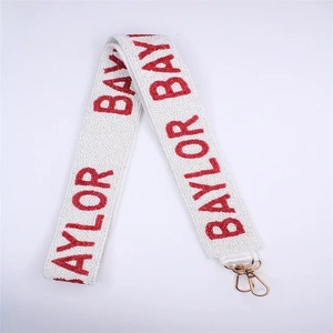 Correa para Bolso con Cuentas de los Osos de Baylor, Correa para Bolso Deportiva Rectangular Personalizada Hecha a Mano en India - Product Image 4