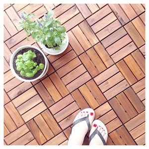 กระเบื้องไม้อะคาเซียประสาน12 'x 12 ''สำหรับเฟอร์นิเจอร์กลางแจ้งพื้นระเบียงทำด้วยตัวเอง - Product Image 5