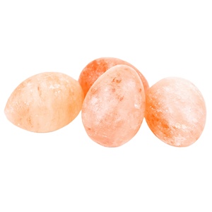 หินข้อความรูปเกลือหิมาลัยทรงไข่หินนวดสปาการบำบัดข้อความ - Product Image 2