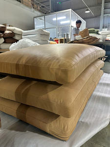 Sillón de Cuero Vacuno Auténtico, Sillón Moderno con Estructura de Madera, Tapicería de Cuero Genuino para Sala de Estar, Muebles de Hotel - Product Image 3