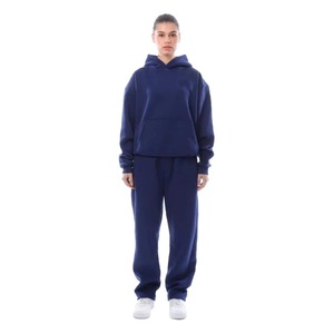 Conjunto de Sudadera con Capucha y Pantalones Deportivos de Algodón para Mujer, Dos Piezas, para Adultos, Ropa Cómoda para Estar en Casa - Product Image 1