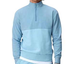 Nouveautés OEM – Sweat à capuche zippé uni pour homme, 100 % coton molletonné, col montant, respirant et anti-rétrécissement - Product Image 1