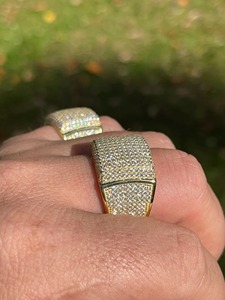 Hip Hop <b>Rings</b> for <b>Men</b> Iced Moissanite <b>Ring</b> 14k Gold Over 925 Sterling <b>Silver</b> Bling Jewelry Luxury Design Premium Quality - Product Image 2