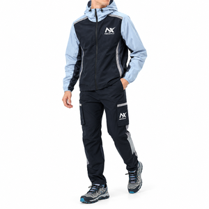 <b>Men</b>’s Hooded Windbreaker Tracksuit <b>Set</b> Lightweight Zip Jacket Cargo Jogger Pants Outdoor Sportswear 2 Piece <b>Set</b> - Product Image 1