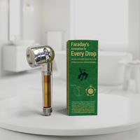 Pommeau de douche coréen portable le plus vendu en acier inoxydable avec filtre anti-chute de cheveux et stérilisation anionique pour appartement, utilisation à vie