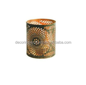 metal Votive Etching <b>Candle</b> Holder Brown Color Powder Coated Luxury Antique T Light <b>Candle</b> Holder for Home Decor - Product Image 2