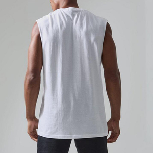 Camiseta sin Mangas de Algodón Blanco para Hombre, Diseño Premium, Cuello Redondo, Estilo Casual Tejido - Product Image 2