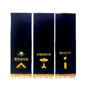 Juego de 3 Fundas para Pedestal de Oficiales Masónicos, Logia Azul, Bordadas a Mano en Terciopelo, Personalizadas, Venta al Por Mayor, Banderas Masónicas OEM - Product Image 1