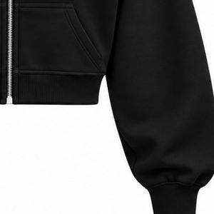 Sweat-shirt en molleton noir à fermeture éclair intégrale avec broderie ETP 1922 bleu or et lettres grecques personnalisées, avec poche kangourou - Product Image 4