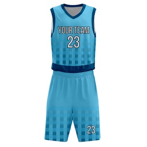 Tenues de basketball personnalisées respirantes, antibactériennes et à séchage rapide, nouveau design, imprimées par sublimation, vêtements de sport été, vente en gros - Product Image 1