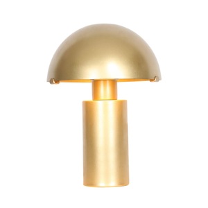 Decorative Hammered Brass Table Lamp with Cotton Shade, Unique Home <b>Lighting</b> Piece - Product Image 4