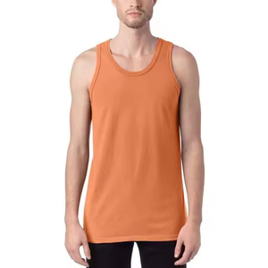 Débardeur de sport 100 % coton pour hommes, personnalisable, sans manches, grande taille, haute qualité, vente en gros - Product Image 1