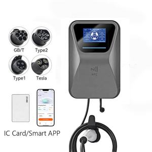 Borne de recharge murale 22 kW pour voiture électrique, chargeur rapide EV Type 2, compatible APP/Écran/RFID/OCPP - Product Image 1