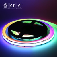 Tira de LED COB Flexible, Programable, Regulable, de Alta Luminosidad, Ultra Delgada de 15 mm, con Control Digital SPI RGBCW, 1428 LED