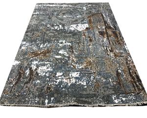 Beautiful <b>Enchanting</b> Indian Handknotted Wool/Bamboo silk Modern Abstract Persian weave Rug for classic home Decor - Product Image 1