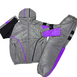 Custom Polyester Windbreaker Jacket and <b>Trouser</b> Tracksuit Set Full <b>Zip</b>-Up Nylon Windbreaker Suit OEM Service - Product Image 1