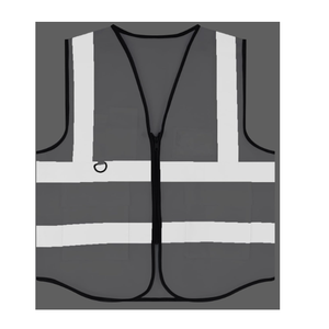 High Visibility Breathable Reflective <b>Loose</b> Zipper Print Stand Safety <b>Vest</b> Pockets Customized Logo Color Silk/Cotton High - Product Image 2