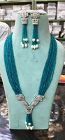 Ensemble collier et boucles d'oreilles tendance en laiton plaqué or, imitation style indien, pour mariée, fiançailles, mariage, anniversaire, fête, usage quotidien