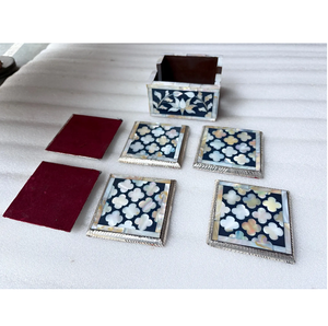 Sous-verres de luxe pour la maison, décoratifs, fabriqués avec des matériaux de coquillages de haute qualité, pour une utilisation quotidienne élégante à la table. Ensemble de sous-verres. - Product Image 4