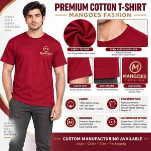 T-shirt décontracté premium 240 GSM en jersey simple 100% coton, finition lavée, impression logo DTF, coupe classique, manches courtes - Product Image 5