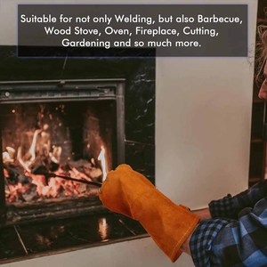 Reinforced Cowhide Split Leather Welding Gloves Heat & Spark Resistant Personal Protective Heavy Duty Bbq Gloves - Product Image 6