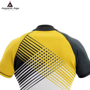 เสื้อรักบี้แบบกำหนดเอง ผ้าโพลีเอสเตอร์ 100% เป็นมิตรกับสิ่งแวดล้อม ระบายอากาศได้ดี แขนสั้น สำหรับนักกีฬาผู้ใหญ่ - Product Image 6