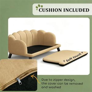 Divano per Cani Strutturalmente Stabile con Quattro Gambe in Legno, Arredo Essenziale per Animali Domestici - Product Image 4
