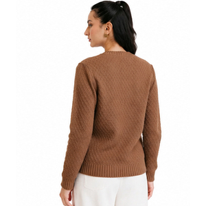 Customizable Color Front Logo Winter Button Hot Selling Women's Casual Long Sleeve Solid Color Knitted Women's <b>Cardigans</b> <b>Sweater</b> - Product Image 2