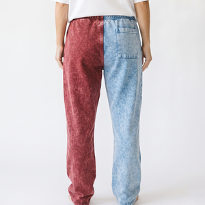 Joggers surdimensionnés bicolores délavés à l'acide pour femme, coupe ample, style décontracté, streetwear - Product Image 2