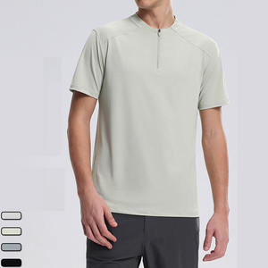 Polo pour homme personnalisé avec fermeture éclair, col montant, tricot décontracté, manches courtes, coupe classique, impression numérique - Product Image 1