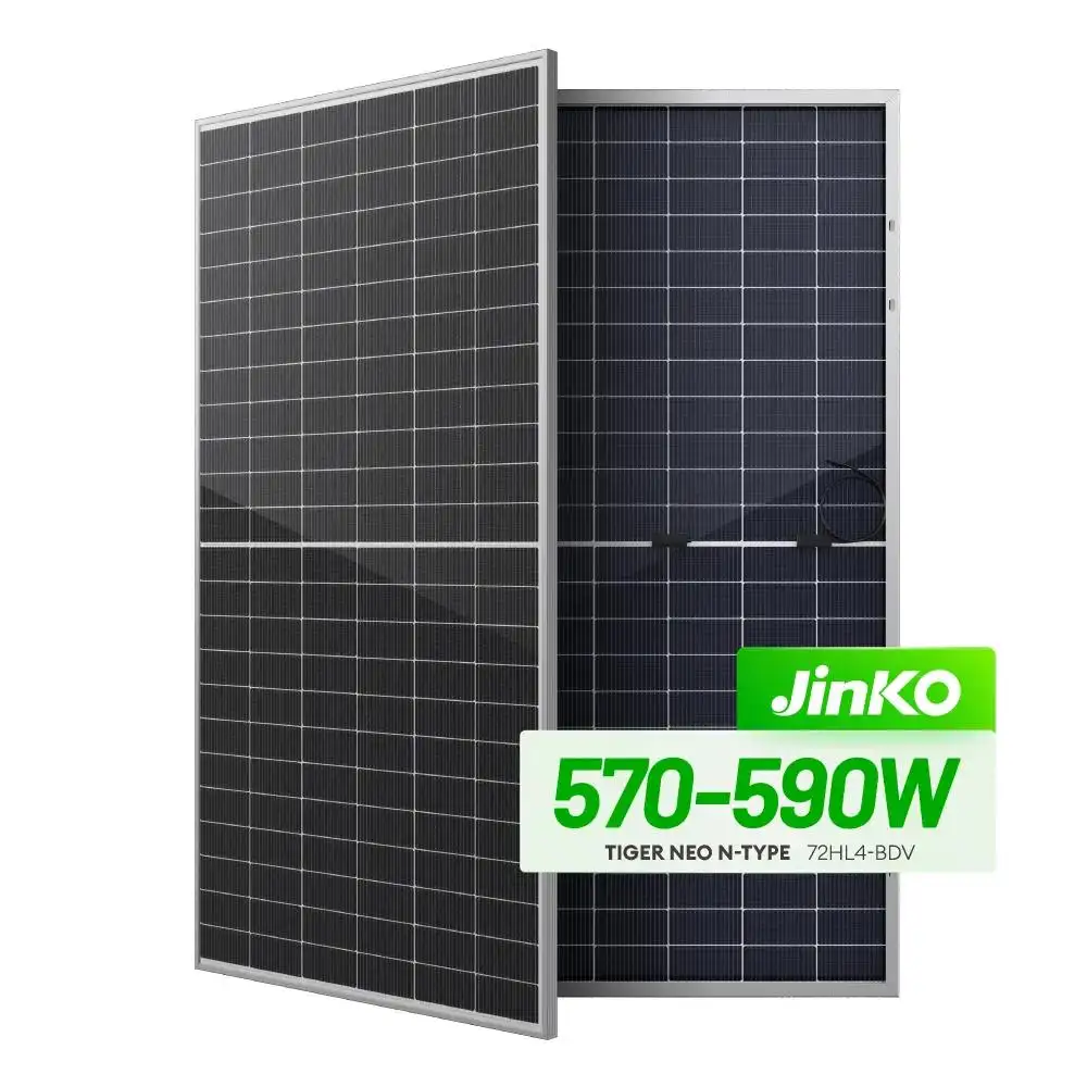 Spedizione veloce Jinko solare N-tipo 580W pannelli solari bifacciali 570w 575W 580watt 585W jinko pannelli solari monocristallini in silicio