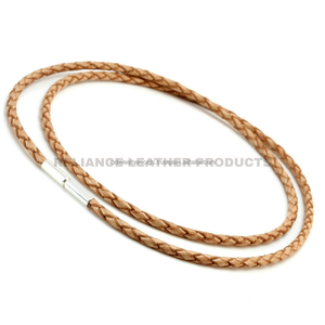 4mm Bolo <b>Braided</b> Leather <b>Cord</b> Natural Genuine Leather Rope for Ethical Jewelry Making Supplies - Product Image 2