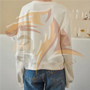 Sweat-shirts pour femmes de haute qualité 100% coton, coupe ample, épaules tombantes, style streetwear décontracté, impression de logo personnalisée - Product Image 2