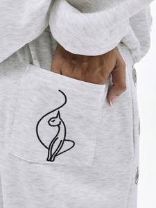 OEM Baggy Grey Sweatpants Women Casual Trouser Pajama Ladies Sportswear <b>Jogger</b> Sweat-Pants Women - Product Image 4